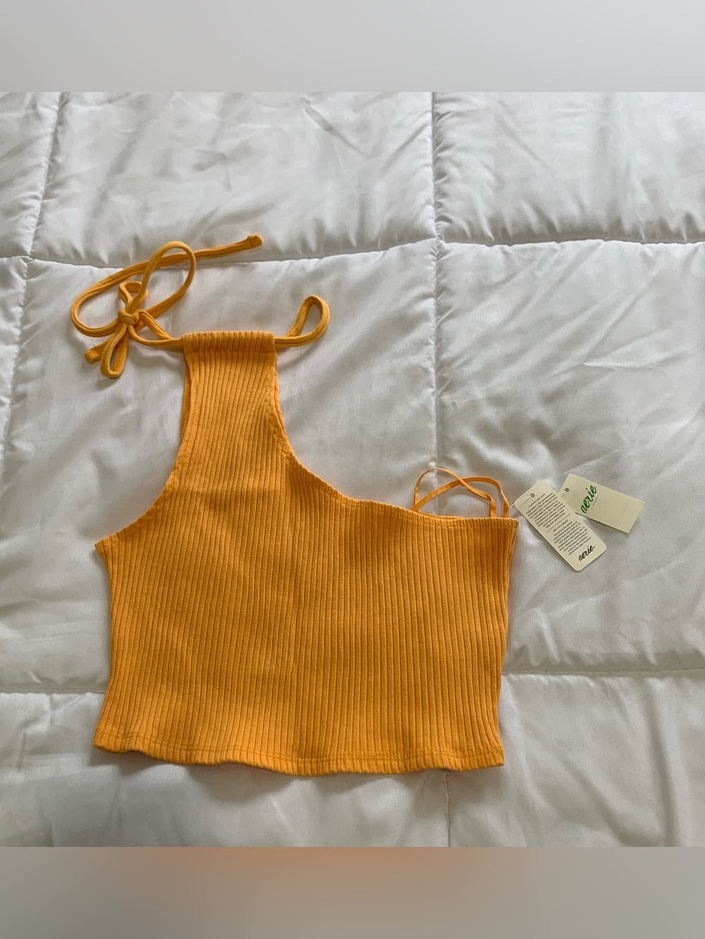 New Aerie ribbed one-shoulder crop top Size Medium